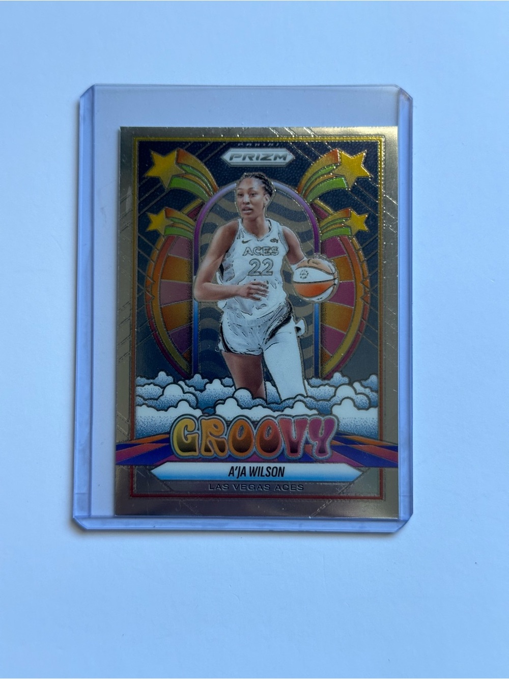 Panini Groovy A'ja Wilson Basketball Card with Gold Accents